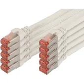 Digitus CAT 6 S/FTP Patchkabel, 10 Stück, 1 m, Cat6, S/FTP (S-STP), RJ-45, RJ-45, Weiß