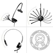 Gequdio WA9004, Kabelgebunden, Büro/Callcenter, 60 g, Kopfhörer, Schwarz