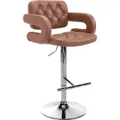 CLP Barhocker Dublin Kunstleder höhenverstellbar und drehbar cognac Gestell Farbe schwarz