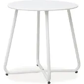 Homestyle4u Beistelltisch Gartentisch Weiß Metall Tisch Ablage Indoor Outdoor