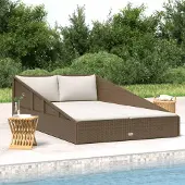 vidaXL Möbel Gartenbett Braun 110x200 cm Poly Rattan - Gartenliegen 42666