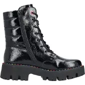 Rieker Damen Stiefelette glänzend mit Konfetti-Sohle und Warmfutter Y3330, Größe:38 EU, Farbe:Schwarz