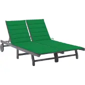 Prolenta Maison Exclusive - 2-Personen-Sonnenliege mit Auflage Grau Akazie Massivholz