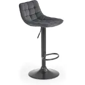 Halmar Barhocker H-95 43x84x44 cm Samt höhenverstellbar Fußstütze Küche Grau