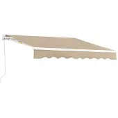En.casa Gelenkarmmarkise ‘Bitonto’ 300 x 250 cm mit Handkurbel Aluminiumgestell Beige