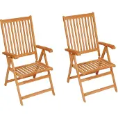 vidaXL Gartenstühle 2 Stk. mit Creme Kissen Massivholz Teak