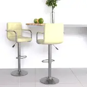 vidaXL Barhocker 2 Stk. Creme Kunstleder , Barhocker Design 2024