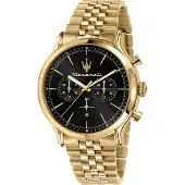 Maserati Epoca 42 Mm Chr Black Dial Br Yg Uhr