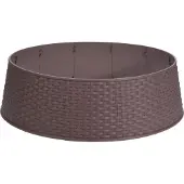 Spetebo Rattan Weihnachtsbaum Rock aus Kunststoff - 65 cm / braun