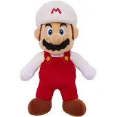 JAKKS Pacific Super Mario Bros. Fire Mario Plüschfigur 20 cm – Detailgetreues weiches Stofftier zum Sammeln