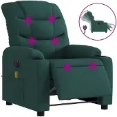Syfax Massagesessel Elektrisch Dunkelgrün Stoff