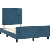 Syfax Bettgestell ohne Matratze Dunkelblau 120x190 cm Samt