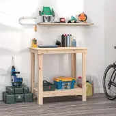 vidaXL Möbel Werkbank 80x50x80 cm Massivholz Kiefer - Werkbänke 822496