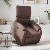 Prolenta Maison Exclusive - Relaxsessel mit Aufstehhilfe Braun Kunstleder
