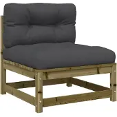 vidaXL Gartensofa ohne Armlehnen mit Kissen Kiefernholz Imprägniert