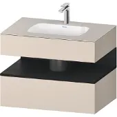 Duravit Einbauwaschtisch-Möbel-Set Qatego 80x55x60cm, E sw/tau matt, Konsolen-Waschtischunterbau