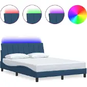 Syfax Bettgestell ohne Matratze "Hanko" Blau 140x190 cm Stoff