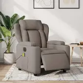 Prolenta Maison Exclusive - Massagesessel Elektrisch Taupe Stoff