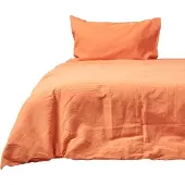 Homescapes Leinen Bettwäsche Set Burnt Orange, 150 x 200 cm