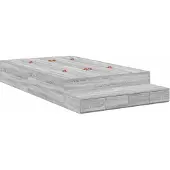 Syfax Aufbewahrungsbettgestell Graues Sonoma 120 cm Holzwerkstoff
