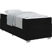 Syfax Bettrahmen mit Matratze Schwarz 90 x 200 cm Stoff