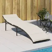 Prolenta Maison Exclusive - Sonnenliege mit Kissen Schwarz 55x199x50 cm Poly Rattan