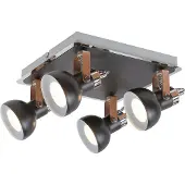 Rabalux 5612 Spots lampen Balzac GU10 4x MAX 35 Metall Metall mattschwarz