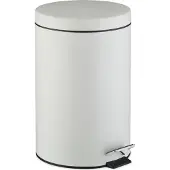 Relaxdays Mülleimer Küche, 20 Liter, mit Deckel, entnehmbarer Inneneimer, Fußpedal, mattes Design, Treteimer, weiß