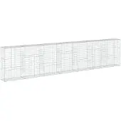 vidaXL Gabione mit Deckel 700x50x150 cm Verzinktes Eisen
