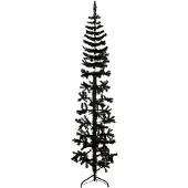 Prolenta Maison Exclusive - Künstlicher Halb-Weihnachtsbaum Ständer Schlank Schwarz 180 cm