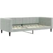 Syfax Tagesbett Hellgrau 90x200 cm Samt