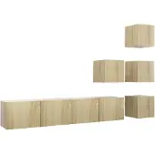 vidaXL 6-tlg. TV-Schrank-Set Sonoma-Eiche Holzwerkstoff