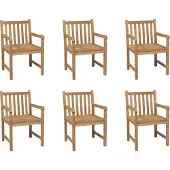 vidaXL "2024 Moderne" Gartenstühle 6 Stk. Massivholz Teak - Gartenstühle Neu9587731