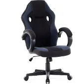 Sense7 Prism Gaming Stuhl Stoff Schwarz-Blau - Ergonomischer Bürostuhl PC Schreibtischstuhl Zockerstuhl Wippfunktion Gamer Stuhl 120 kg