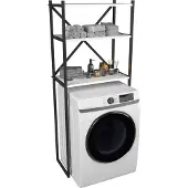 VCM Metall Überbauschrank | Waschmaschine | Maße: H. 160 x B. 66 x T. 34 cm | 3 Ablagen aus Holz - Insasi