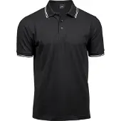 Tee Jays Herren Poloshirt, gestreift BC4042 (S) (Schwarz/Weiß)