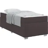 Syfax Bettrahmen mit Matratze Dunkelbraun 100 x 200 cm Stoff