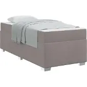 Syfax Bettrahmen mit Matratze Taupe 90 x 200 cm Stoff