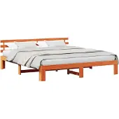 Syfax Bettrahmen Wachsbraun 180 x 200 cm Massives Kiefernholz