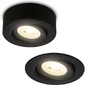 Briloner Desi 2 in 1 LED Aufbauspot und Einbaustrahler, 2 in 1 LED Aufbauspot und Einbaustrahler, Schwenkbar, Dimmbar, Flach, Schwarz, Ø9 x 3 cm