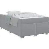 Syfax Bettrahmen mit Matratze Hellgrau 120 x 200 cm Stoff
