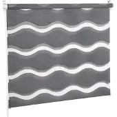 KS Handel 24 Doppelrollo Fensterrollo WELLE mit 3D EFFEKT (grafit, 95x200 cm)