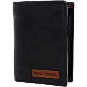 Bruno Banani Leder Geldbörse Den Haag Wallet High With Flap Black / Cognac schwarz