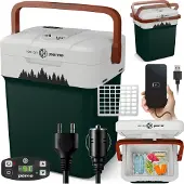 Peme Essential 26L Elektrische Kühlbox 12V 230V - Thermoelektrische Kühltasche Auto PKW Camping Mini Kühlschrank Warmhaltebox USB ECO Leise Schwarz
