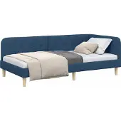 Syfax Eckbettgestell Blau 100 x 200 cm Stoff