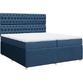 Syfax Boxspringbett mit Matratze Blau 200x200 cm Stoff