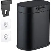 Relaxdays Mülleimer Wandmontage, 5 Liter, Einhängen oder Kleben, Inneneimer, Küchenabfalleimer, Badmülleimer, schwarz