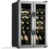 Klarstein Vinamour Weinkühlschrank | 2 Kühlzonen | 7 Regale | Touch-Bedienung | UV-Schutz Schwarz
