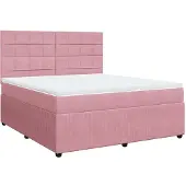 Syfax Boxspringbett mit Matratze Rosa 180x200 cm Samt