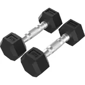 Tunturi Platinum Hexa Hantel Set - Gummi - 2x 3kg - Schwarz